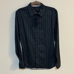 Ted Baker Navy Micro-Pattern Button-Down Shirt